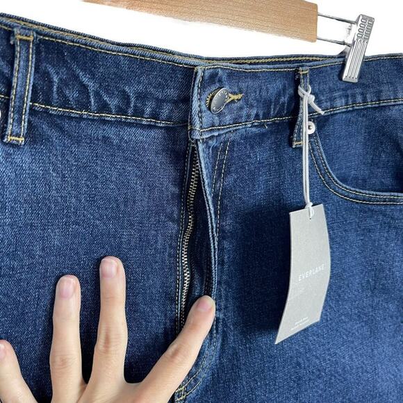 New Everlane The Way-High Denim Short High Rise Raw Hem Organic Cotton Size 31 - Picture 4 of 14